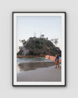 The Pass Early Morning - Byron Bay - Art Print - Traditional Frame - Black - Portrait