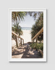 Wategos Stairs - Byron Bay - Art Print - Traditional Frame - White - Portrait