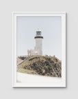 Byron Bay Lighthouse - Art Print - Traditional Frame - White - Portrait