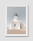 Byron Bay Lighthouse ii - Art Print - Traditional Frame - White - Portrait
