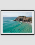 Cabarita Longboarder - Fine Art Print - Traditional Frame - Black - Landscape
