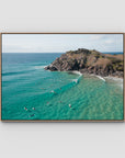 Cabarita Longboarder - Fine Art Print - Float Frame Canvas - Raw Oak - Landscape