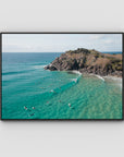 Cabarita Longboarder - Fine Art Print - Float Frame Canvas - Black - Landscape