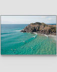 Cabarita Longboarder - Fine Art Print - Float Frame Canvas - White - Landscape