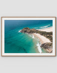 Sea Glass Tides - Cabarita - Fine Art Print - Traditional Frame - Raw Oak - Landscape