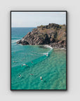 Cabarita Longboarder - Fine Art Print - Float Frame Canvas - Black - Portrait