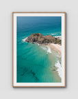Sea Glass Tides - Cabarita - Fine Art Print - Traditional Frame - Raw Oak - Portrait