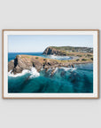 Crescent Head Point - Art Print - Traditional Frame - Raw Oak - Landscape