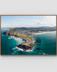 Crescent Head Headland Panorama - Art Print - Float Frame Canvas - Raw Oak - Landscape