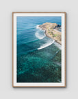 Crescent Head Swell Lines iii - Art Print - Traditional Frame - Raw Oak - Portrait