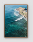 Crescent Head Swell Lines iii - Art Print - Float Frame Canvas - Raw Oak - Portrait