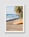 Single Fin Love - Crescent Head - Art Print - Traditional Frame - White - Portrait