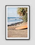 Single Fin Love - Crescent Head - Art Print - Traditional Frame - Black - Portrait