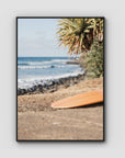 Single Fin Love - Crescent Head - Art Print - Float Frame Canvas - Black - Portrait
