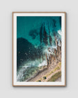 Crescent Head Top Down - Art Print - Traditional Frame - Raw Oak - Portrait