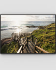 Champagne Pools Stairs - Fraser Island - Art Print - Float Frame Canvas - Black - Landscape