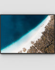 Lake McKenzie Top Down - Fraser Island - Art Print - Float Frame Canvas - Black - Landscape