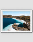 Lake McKenzie Aerial iii - Fraser Island - Art Print - Traditional Frame - Black - Landscape