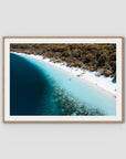 Lake McKenzie Aerial - Fraser Island - Art Print - Traditional Frame - Raw Oak - Landscape