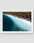 Lake McKenzie Aerial - Fraser Island - Art Print - Traditional Frame - White - Landscape