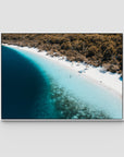 Lake McKenzie Aerial - Fraser Island - Art Print - Float Frame Canvas - White - Landscape