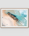 Maheno Shipwreck - Fraser Island - Art Print - Traditional Frame - Raw Oak - Landscape