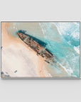 Maheno Shipwreck - Fraser Island - Art Print - Float Frame Canvas - White - Landscape