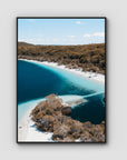 Lake McKenzie Aerial iii - Fraser Island - Art Print - Float Frame Canvas - Black - Portrait