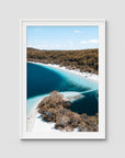 Lake McKenzie Aerial iii - Fraser Island - Art Print - Traditional Frame - White - Portrait
