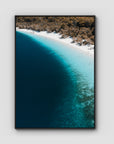 Lake McKenzie Aerial - Fraser Island - Art Print - Float Frame Canvas - Black - Portrait