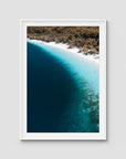 Lake McKenzie Aerial - Fraser Island - Art Print - Traditional Frame - White - Portrait