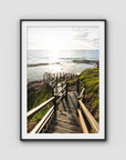Champagne Pools Stairs - Fraser Island - Art Print - Traditional Frame - Black - Portrait