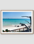 Coolangatta Bathing - Gold Coast - Art Print - Traditional Frame - Raw Oak - Landscape