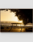 Burleigh Sun & Waves - Gold Coast - Art Print - Float Frame Canvas - Raw Oak - Landscape