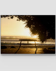 Burleigh Sun & Waves - Gold Coast - Art Print - Float Frame Canvas - White - Landscape