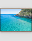 Burleigh Surfers - Gold Coast - Art Print - Float Frame Canvas - Raw Oak - Landscape