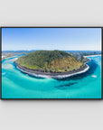 Burleigh Headland Panorama - Gold Coast - Art Print - Float Frame Canvas - Black - Landscape
