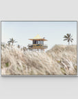 Life Guard Tower - Gold Coast - Art Print - Float Frame Canvas - White - Landscape