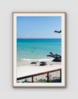 Coolangatta Bathing - Gold Coast - Art Print - Traditional Frame - Raw Oak - Portrait