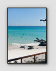Coolangatta Bathing - Gold Coast - Art Print - Float Frame Canvas - Black - Portrait