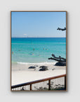 Coolangatta Bathing - Gold Coast - Art Print - Float Frame Canvas - Raw Oak - Portrait