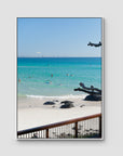 Coolangatta Bathing - Gold Coast - Art Print - Float Frame Canvas - White - Portrait