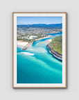 Burleigh Headland Low Tide - Gold Coast - Art Print - Traditional Frame - Raw Oak - Portrait