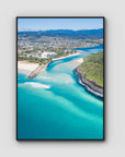 Burleigh Headland Low Tide - Gold Coast - Art Print - Float Frame Canvas - Black - Portrait