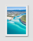 Burleigh Headland Low Tide - Gold Coast - Art Print - Traditional Frame - White - Portrait