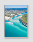 Burleigh Headland Low Tide - Gold Coast - Art Print - Float Frame Canvas - White - Portrait