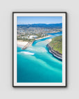 Burleigh Headland Low Tide - Gold Coast - Art Print - Traditional Frame - Black - Portrait
