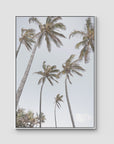 Tropical Palms - Art Print - Float Frame Canvas - White - Portrait