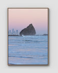 Currumbin Alley Sunset - Gold Coast - Art Print - Float Frame Canvas - Raw Oak - Portrait