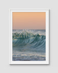 Wave Sunset Delight - Gold Coast - Art Print - Traditional Frame - White - Portrait